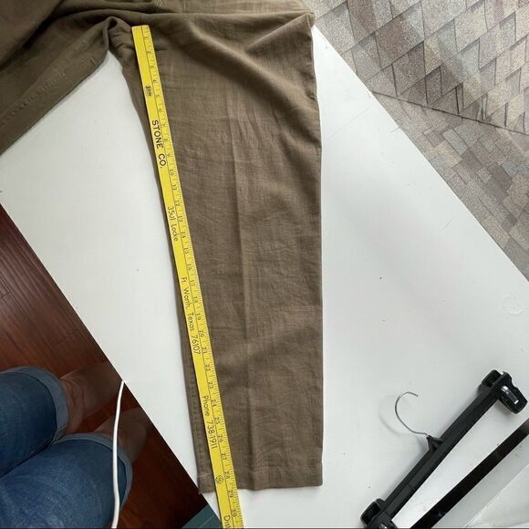 Chico's Linen Blend Straight Leg Ultimate Fit Pants in Brown - Picture 6 of 9